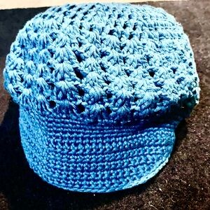 Vibrant Blue  Hand done Crochet Hat